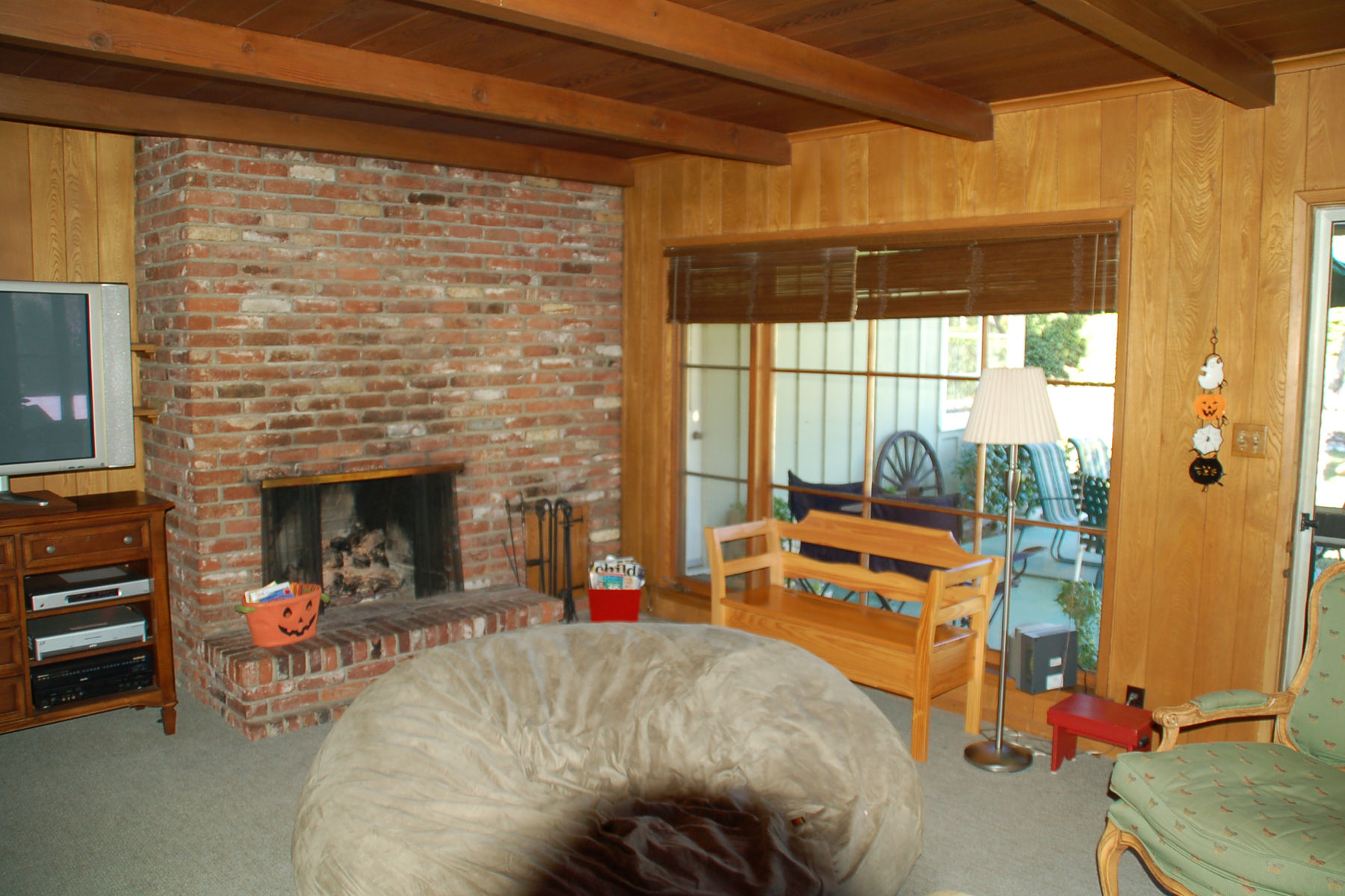 Chapman Woods — family room with fireplace and custom built-ins