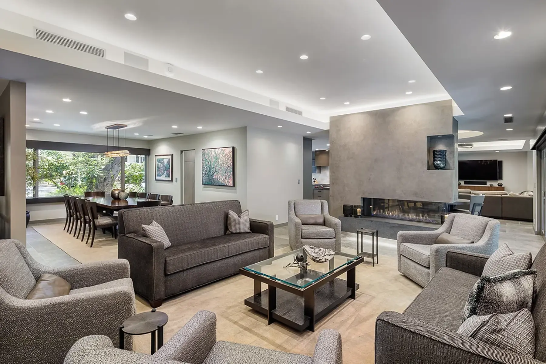 Padres Drive — transformed living room, open to family and kitchen