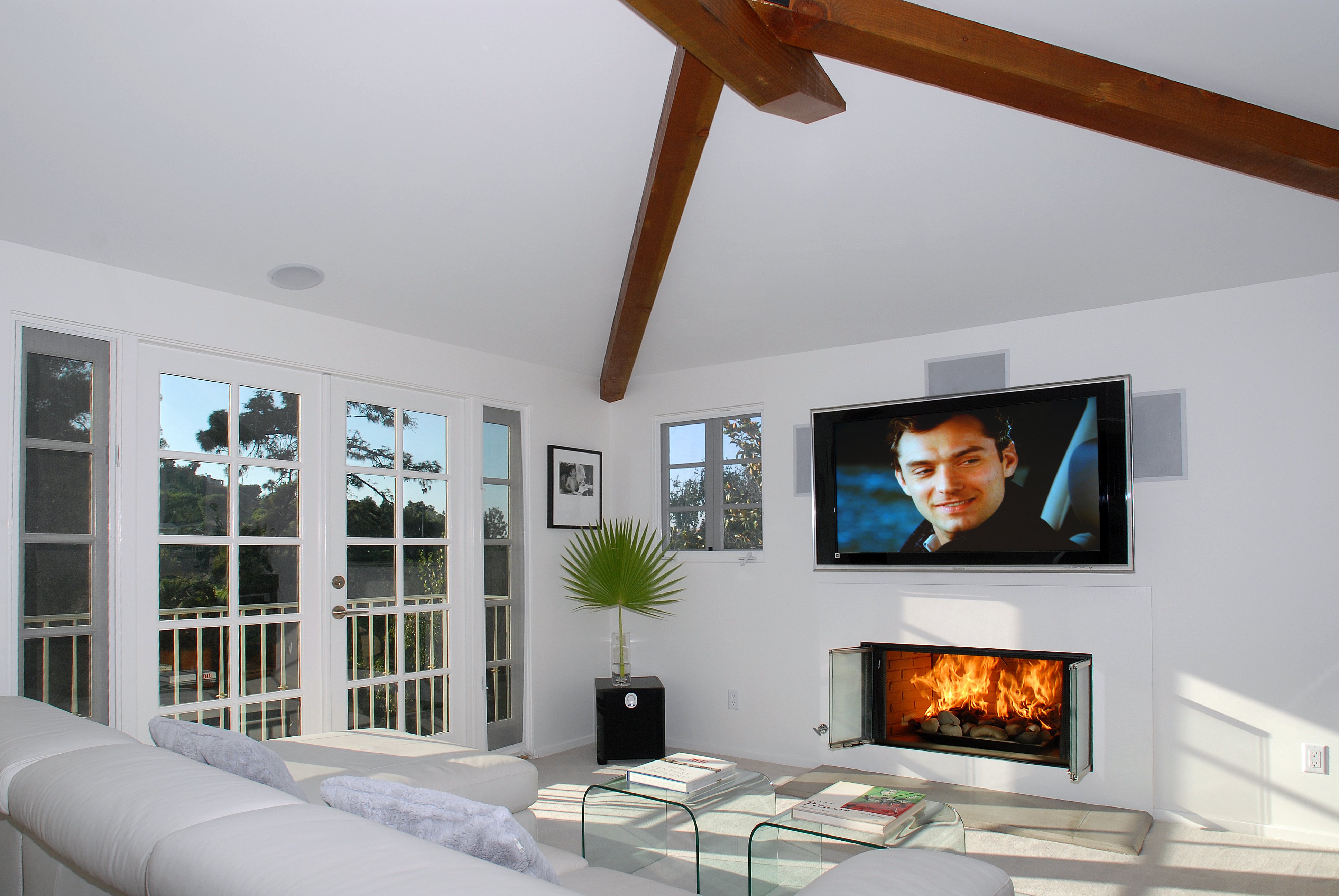 Mulholland residence — custom media room with built-in cabinetry